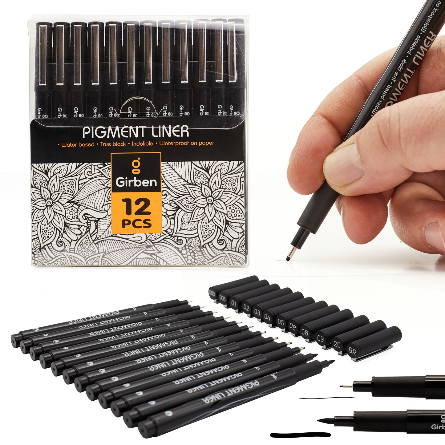Pigment Liners - 12 spessori diversi