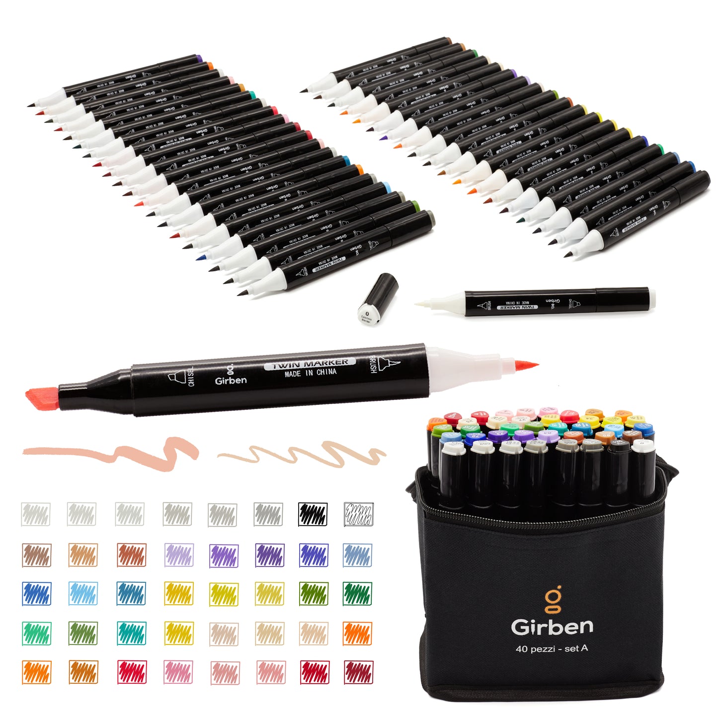 Markers Set A - 40 colori saturi