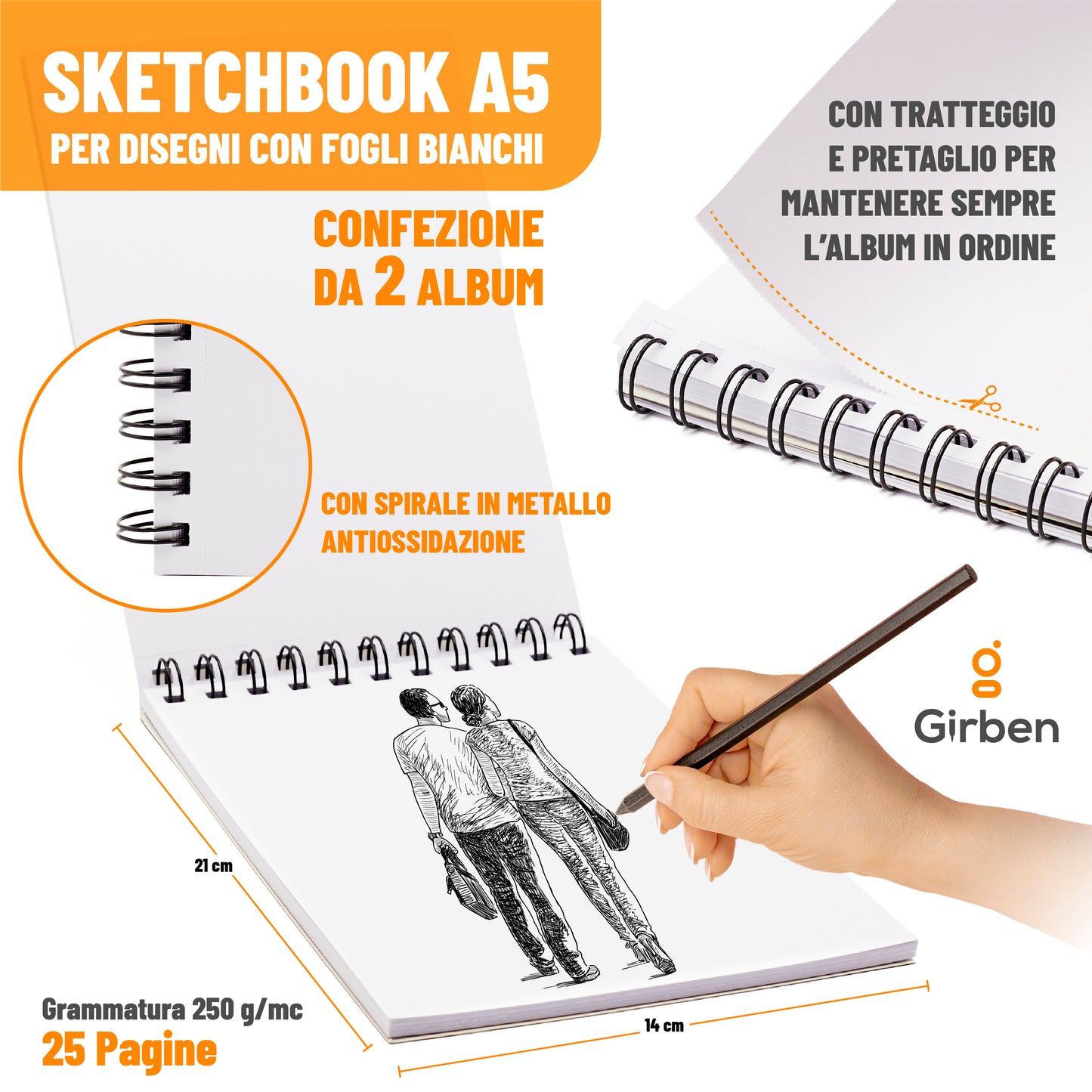 Sketchbook A5 x2 - 50 fogli 250gr