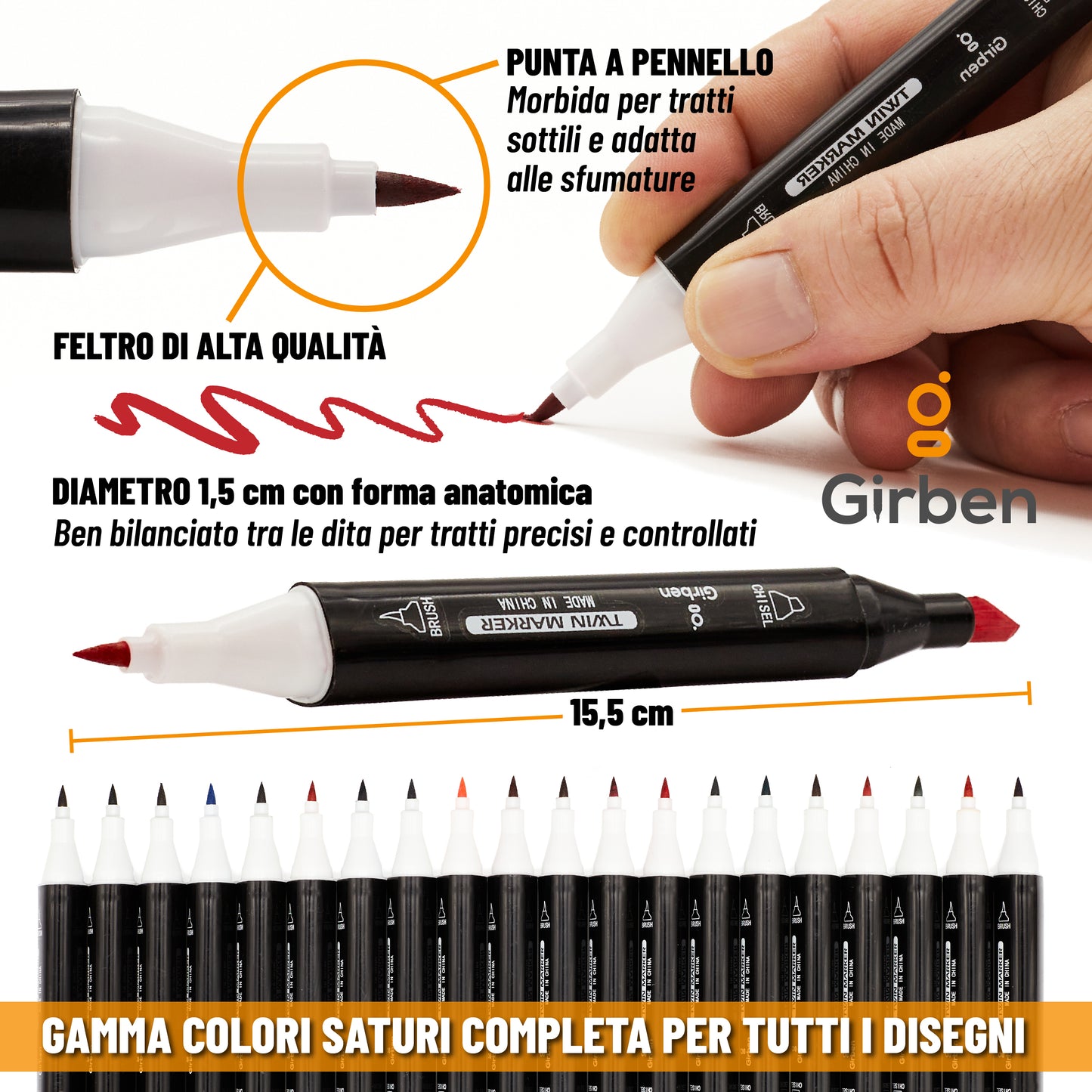 Markers Set A - 40 colori saturi