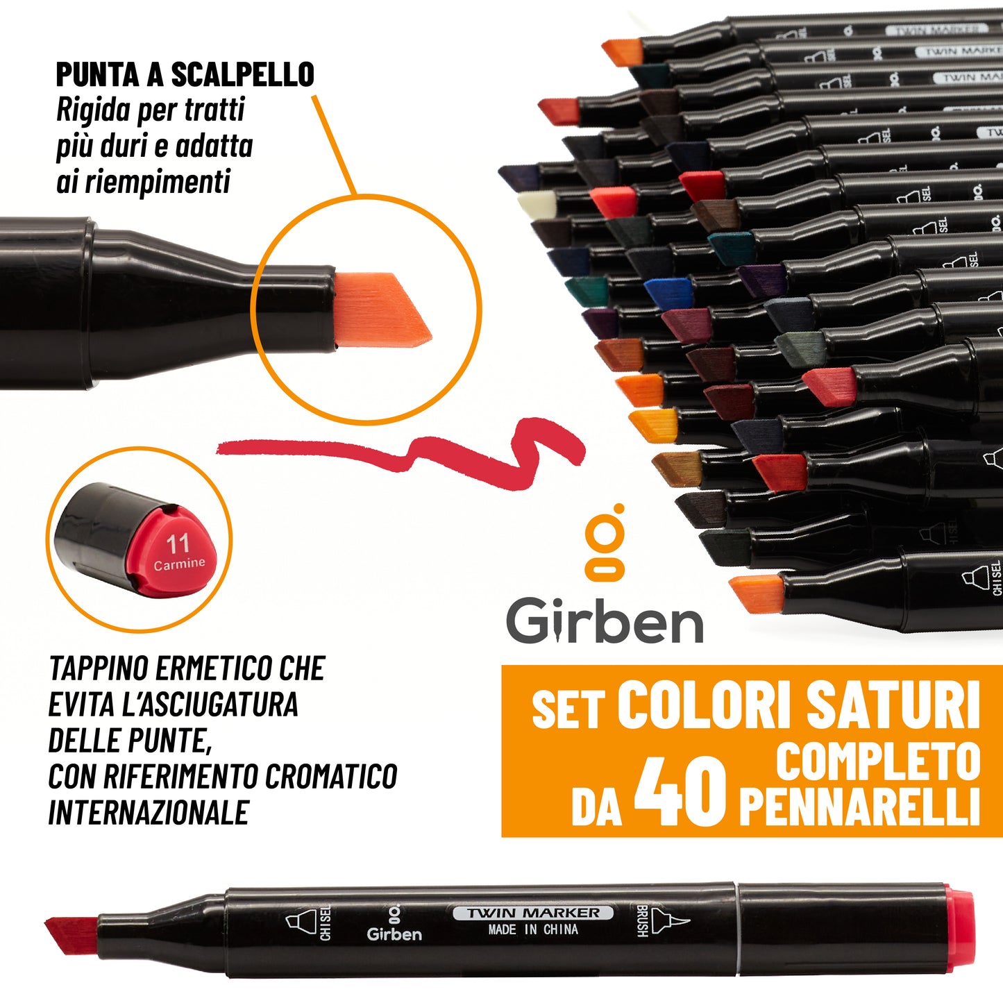 Markers Set A - 40 colori saturi