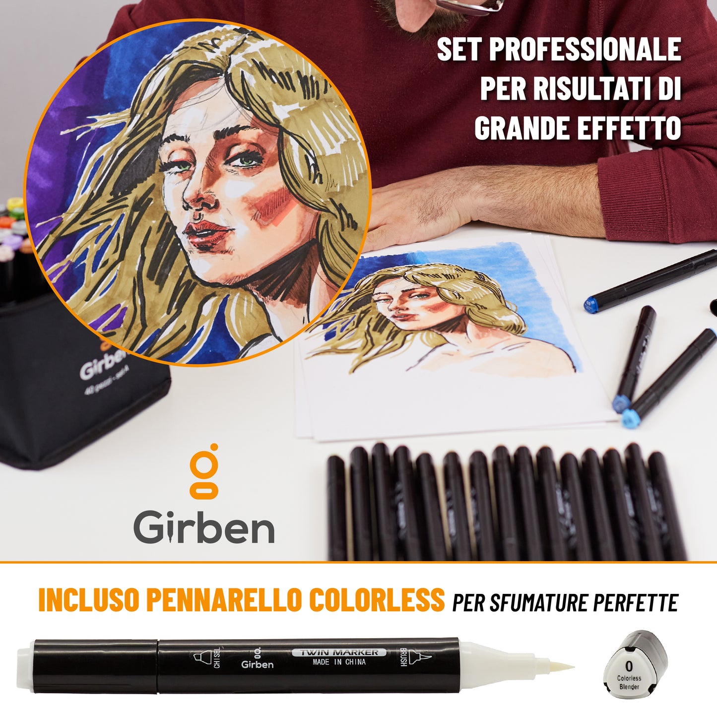 Markers Set A - 40 colori saturi