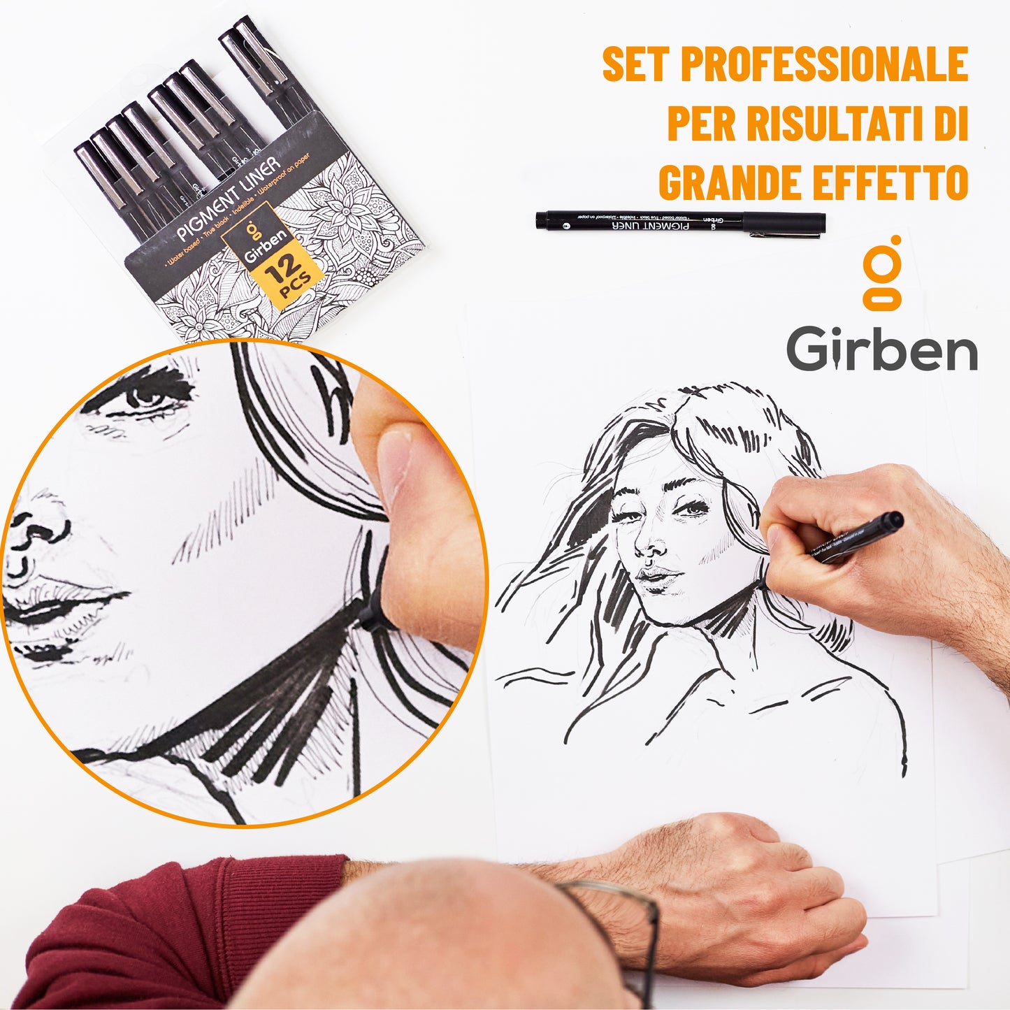 Pigment Liners - 12 spessori diversi