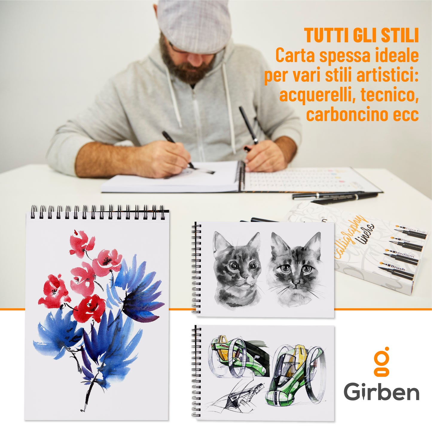 Sketchbook A4 x2 - 80 fogli 250gr/mq