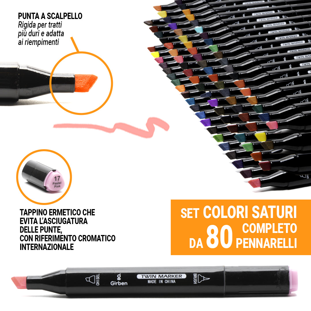 Markers Set Plus - 80 colori